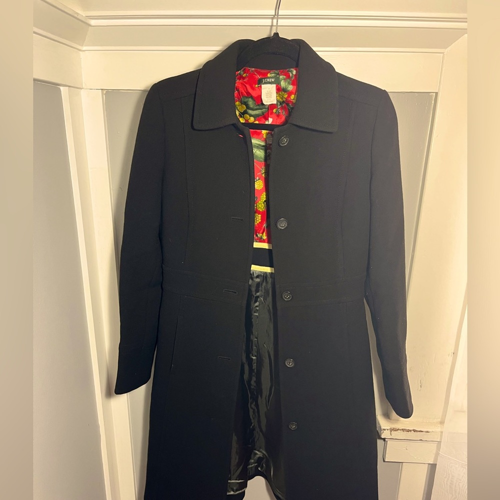 J. Crew Classic Black Trench Coat